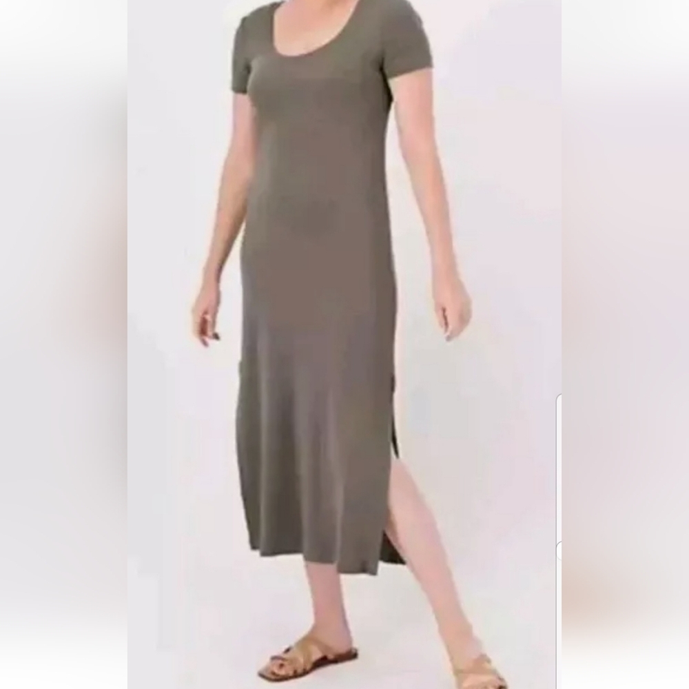 Barefoot Dreams "NWT" Malibu Collection Organic Cotton Dress (Carbon) Size L